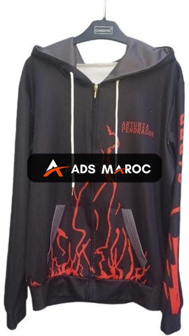 Noir Sweat/rouge à capuche